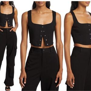 WAYF Cora Snap-Front Crop Top size large new with out tags